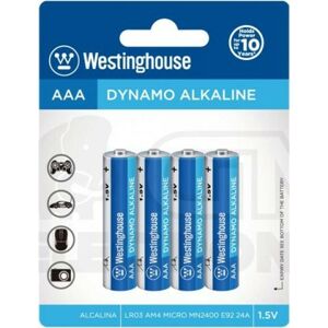 Westinghouse mikrotužková baterie AAA Alkalická - 4 kusy