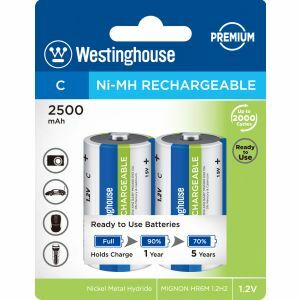 2ks Monočlánek Baterie D (MIGNON, HR6M, 1.2H2) Nabíjecí NiMH 2500mAh 1,2 V Westinghouse Premium