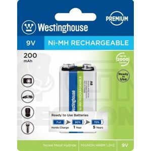 Westinghouse Premium nabíjecí baterie 9V - NiMH 200mAh (MIGNON, HR6M, 1.2H2)