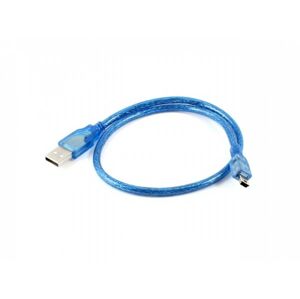 Kabel USB 2.0 A - USB B mini 0.3m - modrý